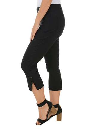 Pull-On Button Hem Capri Pant