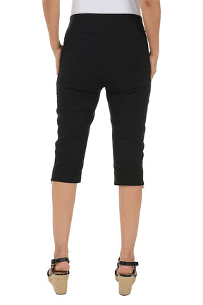 Petite Zip Hem Pull-On Clamdigger Pant