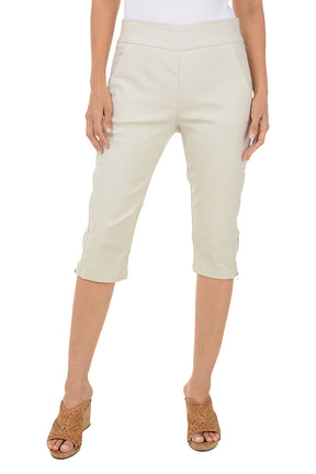 Petite Zip Hem Pull-On Clamdigger Pant