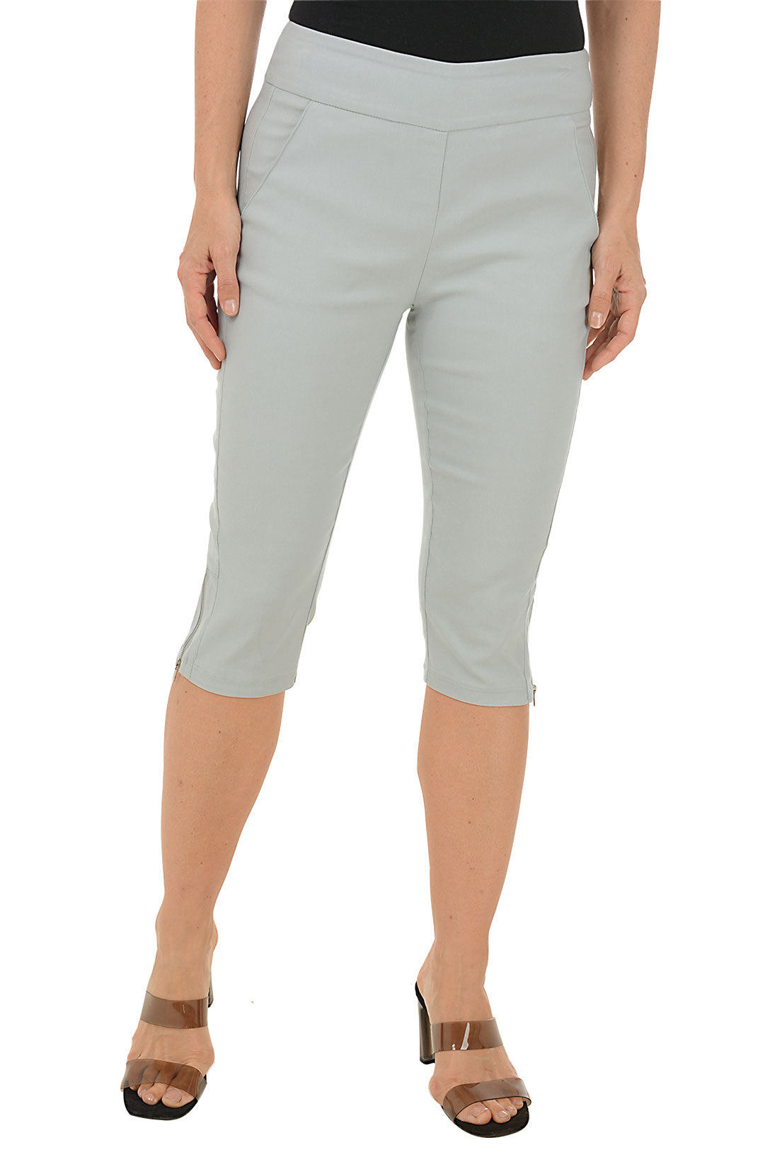 Petite Zip Hem Pull-On Clamdigger Pant