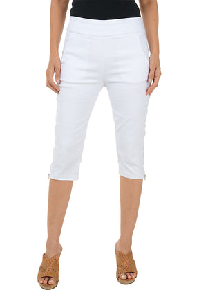 Petite Zip Hem Pull-On Clamdigger Pant