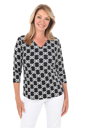 Silver Medallion Classic UPF50+ V-Neck Top