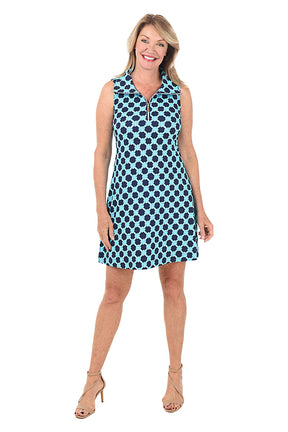 Blue Twisted Knots UPF50+ Sleeveless Dress