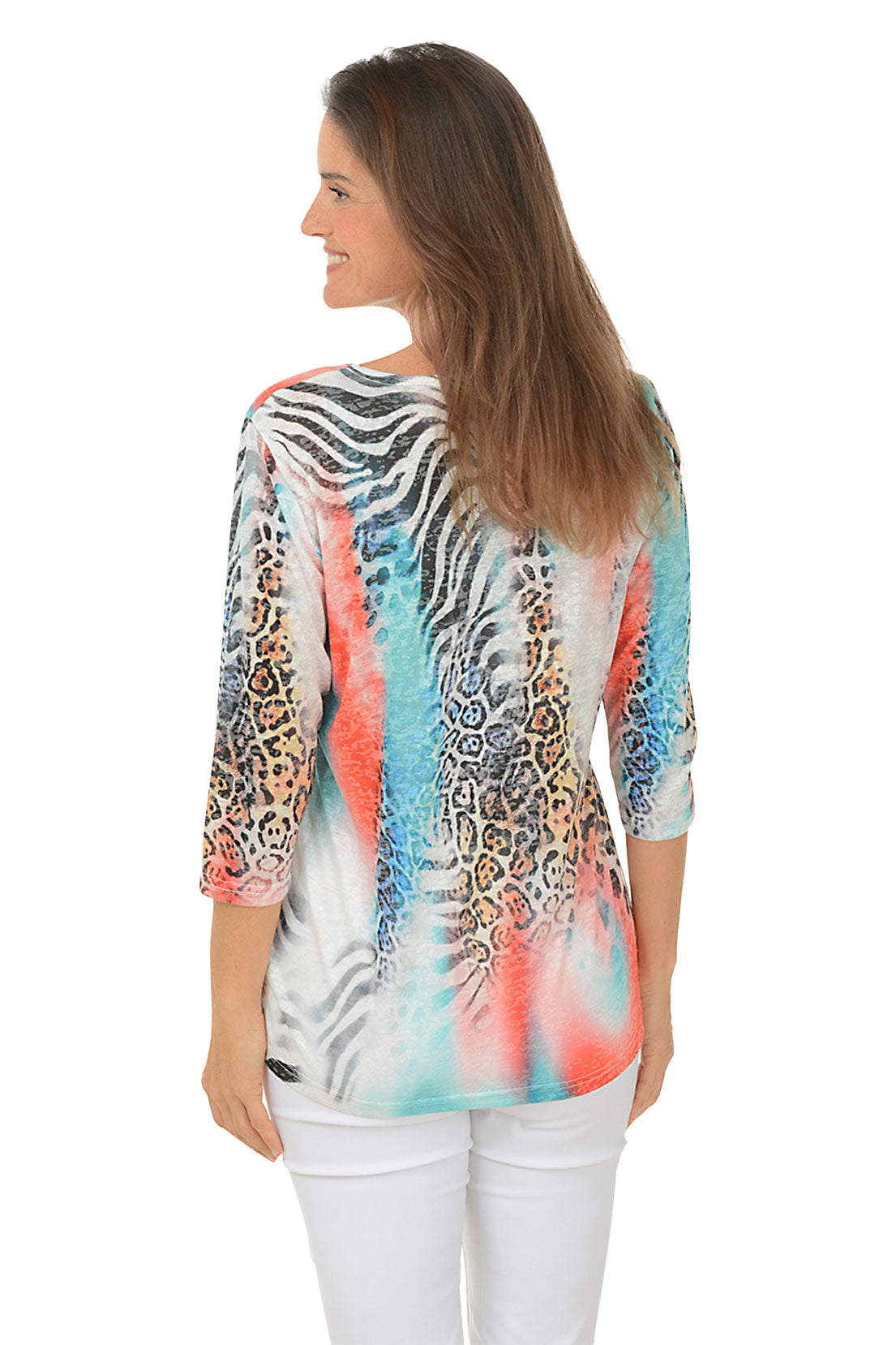 Leopard Neon Jeweled Knit Top