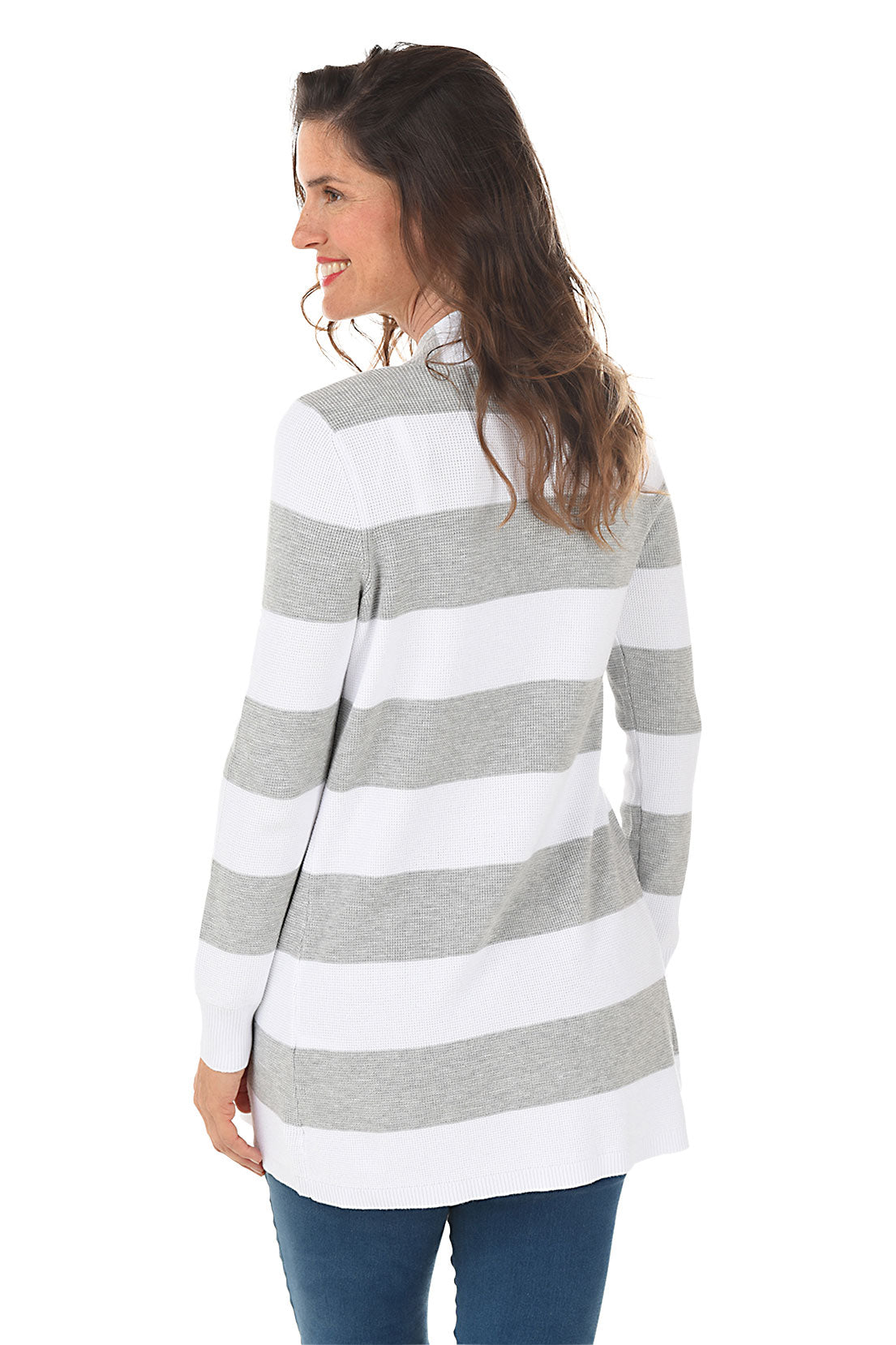 Striped Waffle Knit Cardigan