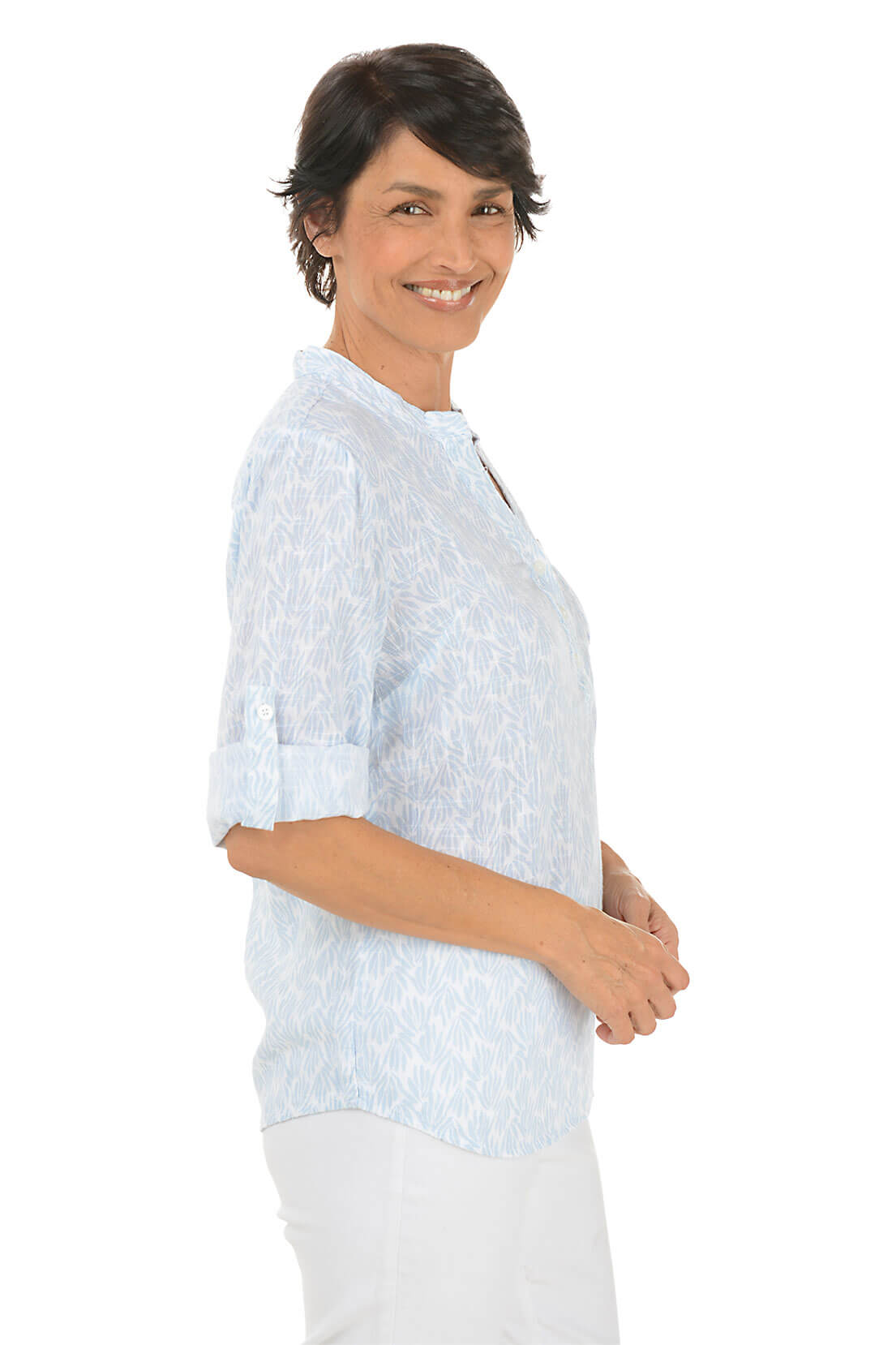 Aloe 3/4 Roll Sleeve Blouse