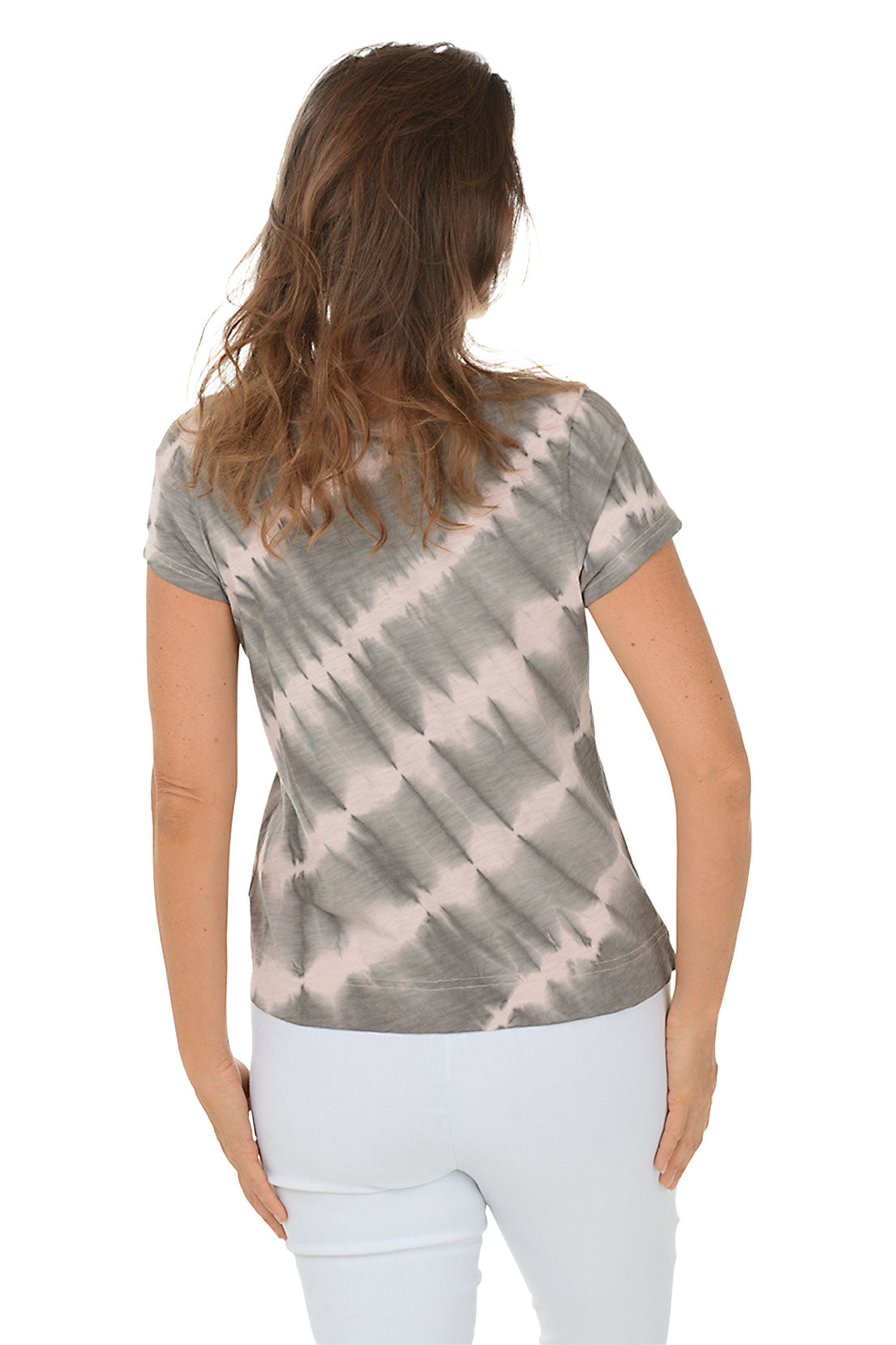 Pink Diagonal Tie-Dye Tee