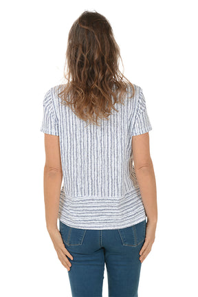 Dashed Stripes High-Low Tee