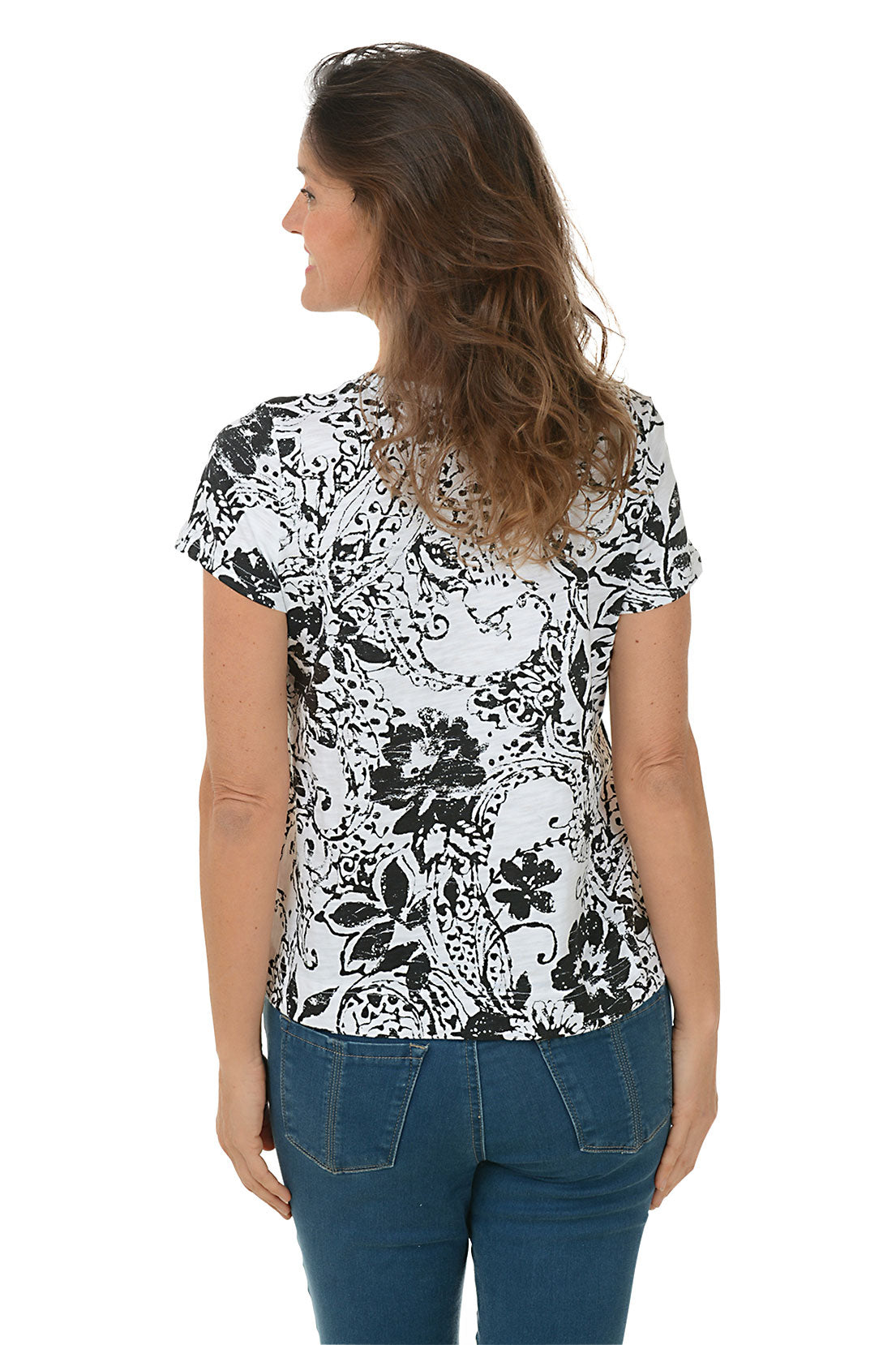 Black Paisley Scroll Tee