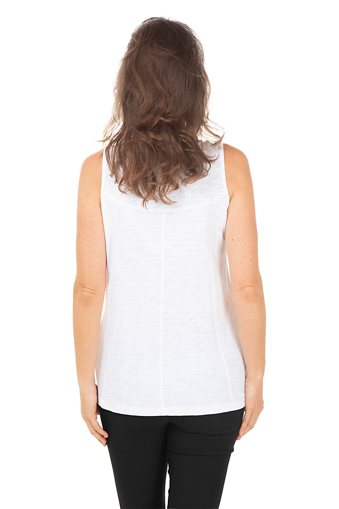 Solid Slub-Knit Seamed Tank