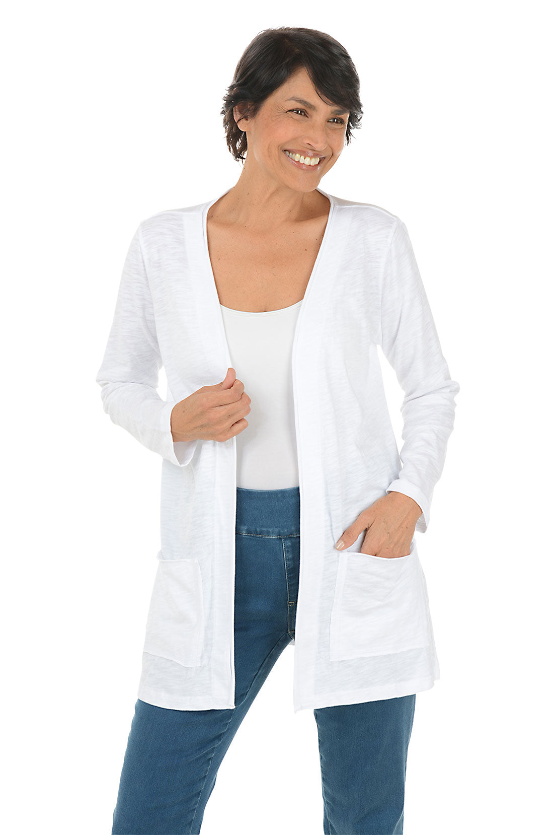 Double Pocket Open Front Cardigan