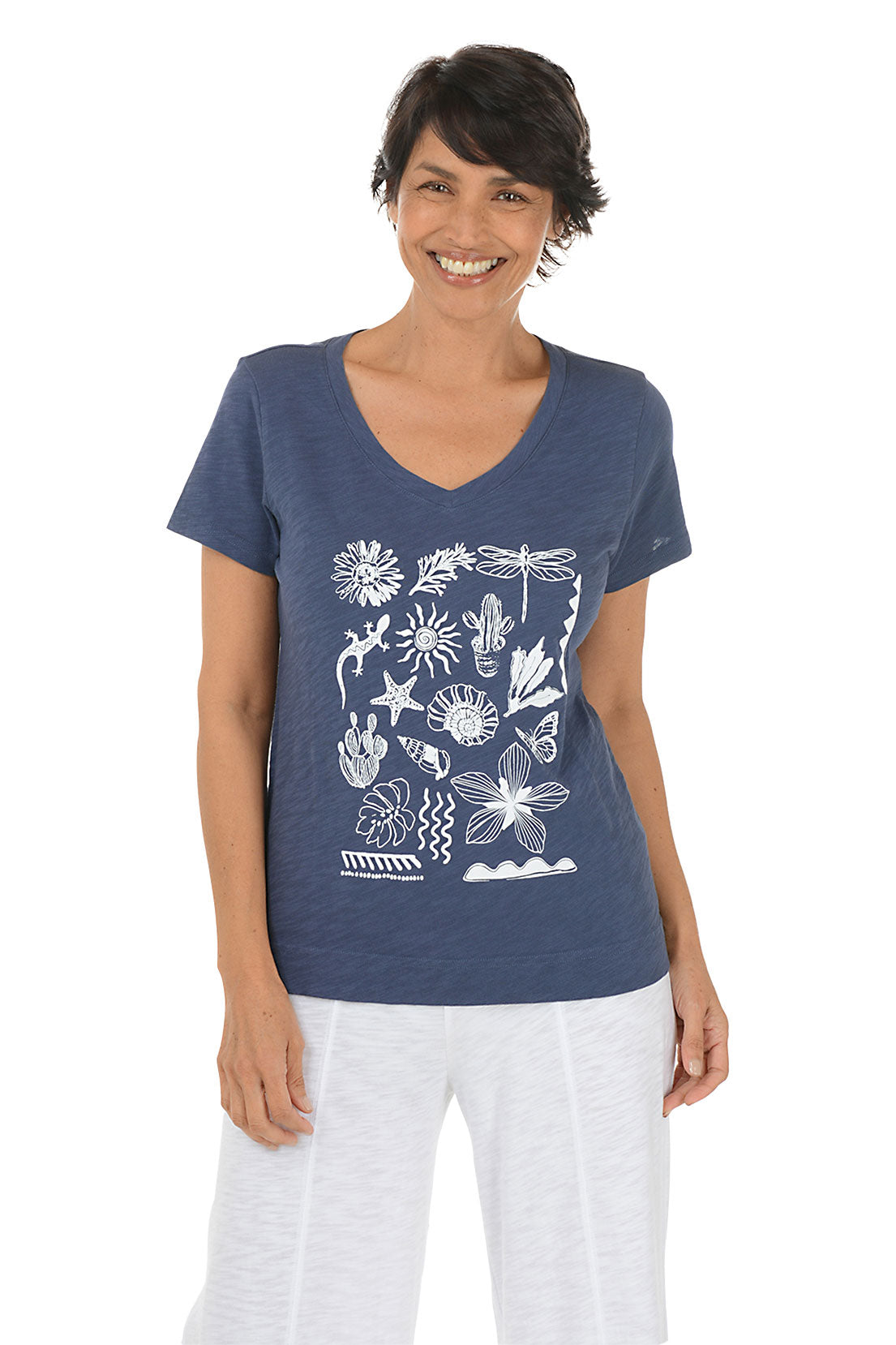 Navy Nature Collection V-Neck Tee