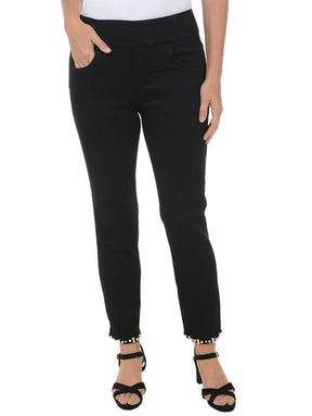 Pearl Bow Denim Ankle Pant