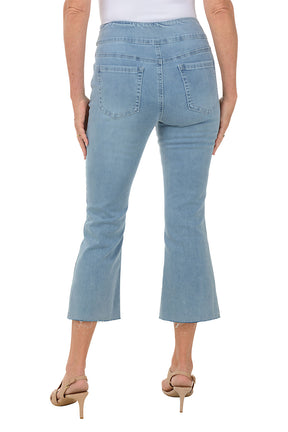 Rhinestone Seamed Denim Ankle Pant