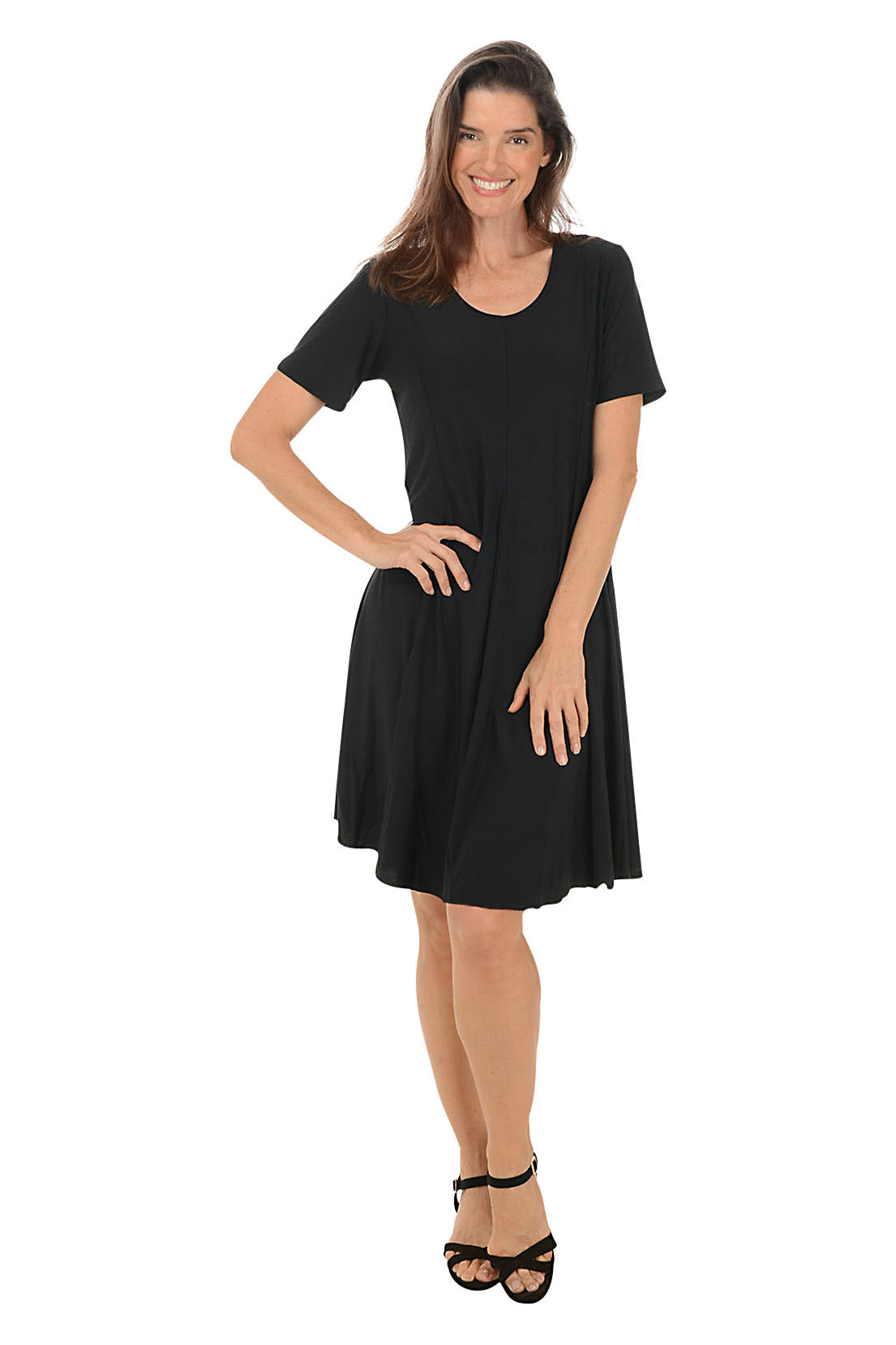 Fit And Flare Short Sleeve Dress