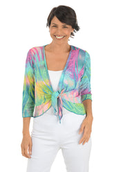 Wave Textured Tie-Front Shrug