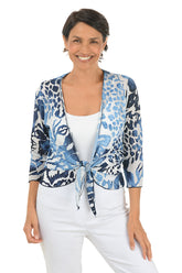 Leopard Textured Tie-Front Shrug