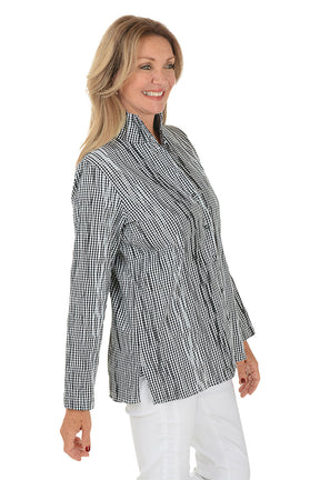 Carolina Crinkle Gingham Shirt Jacket