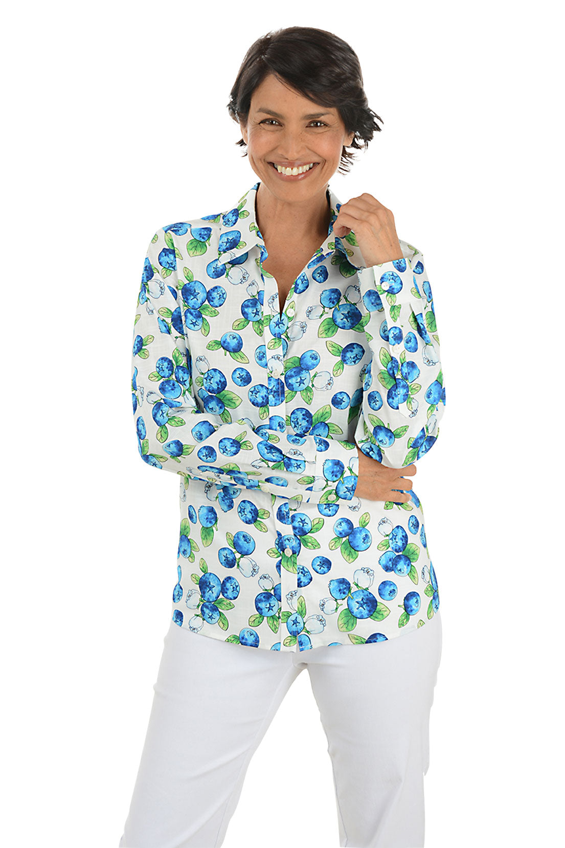 Blueberries Hampton Button-Front Shirt