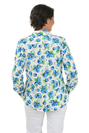 Blueberries Hampton Button-Front Shirt