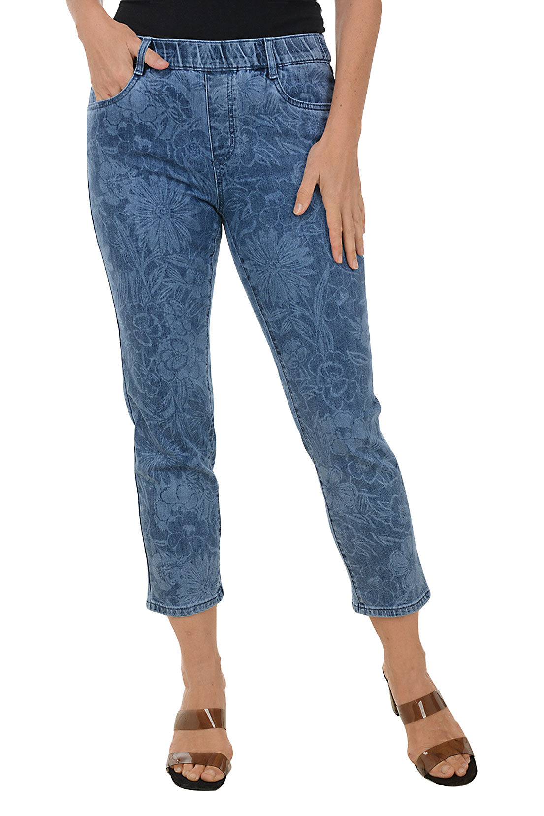 Wildflowers Pull-On Denim Crop Pant