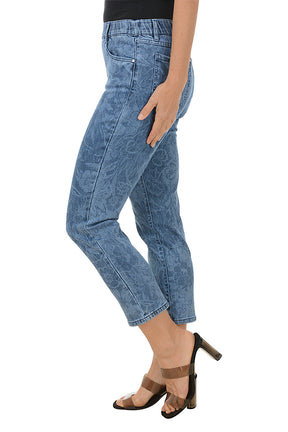 Wildflowers Pull-On Denim Crop Pant