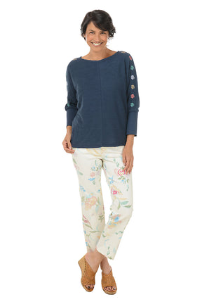 Floating Flowers Libby Denim Crop Pant