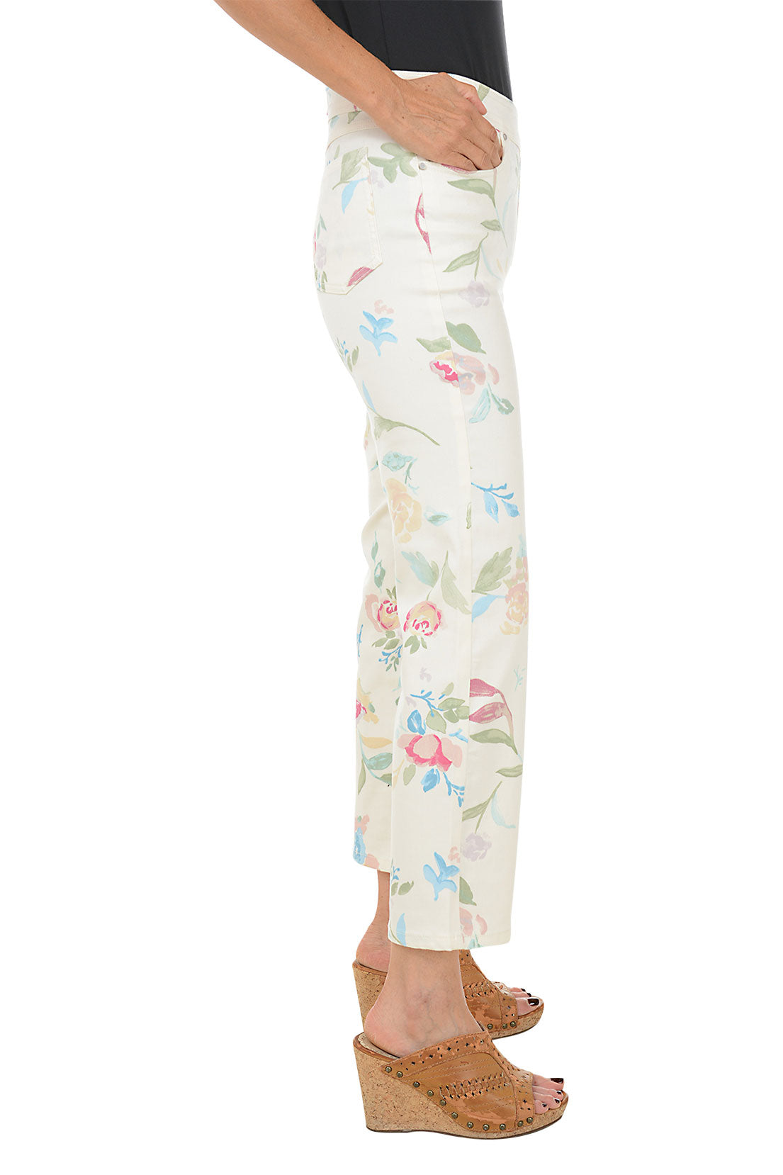 Floating Flowers Libby Denim Crop Pant