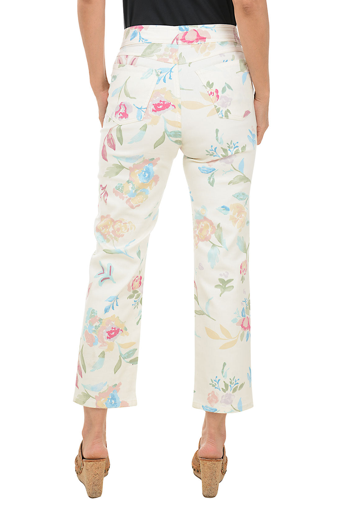 Floating Flowers Libby Denim Crop Pant