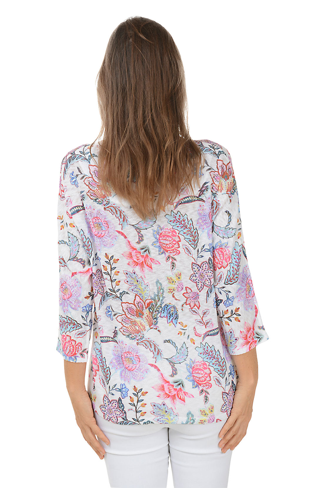 Marni Flowers V-Neck Knit Top