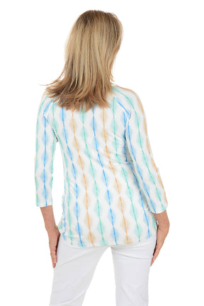 Vertical Waves Ruched Top