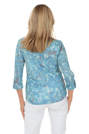 Paisley Henley Knit Top