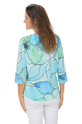 Flower Petals Boat Neck Knit Top