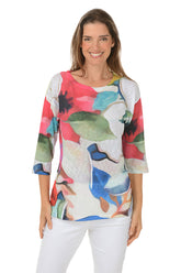 Bold Blooms Boat Neck Top