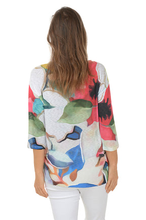 Bold Blooms Boat Neck Top