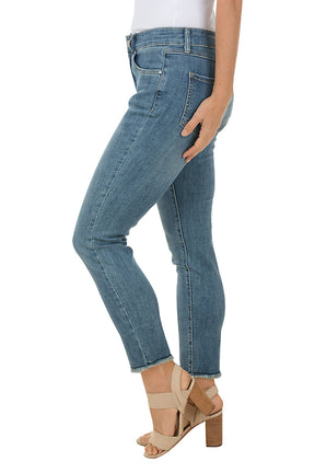 Christina Frayed Slim Denim Ankle Pant