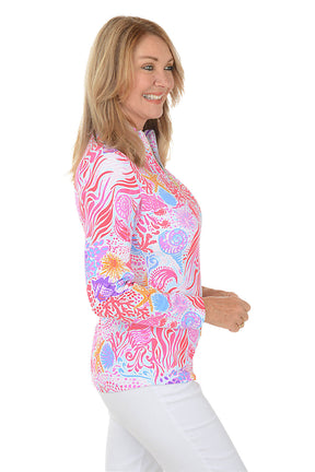 Pink Sea Wave UPF50+ Sun Shirt