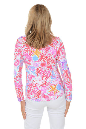 Pink Sea Wave UPF50+ Sun Shirt