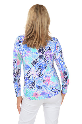 Blue Sea Wave UPF50+ Sun Shirt