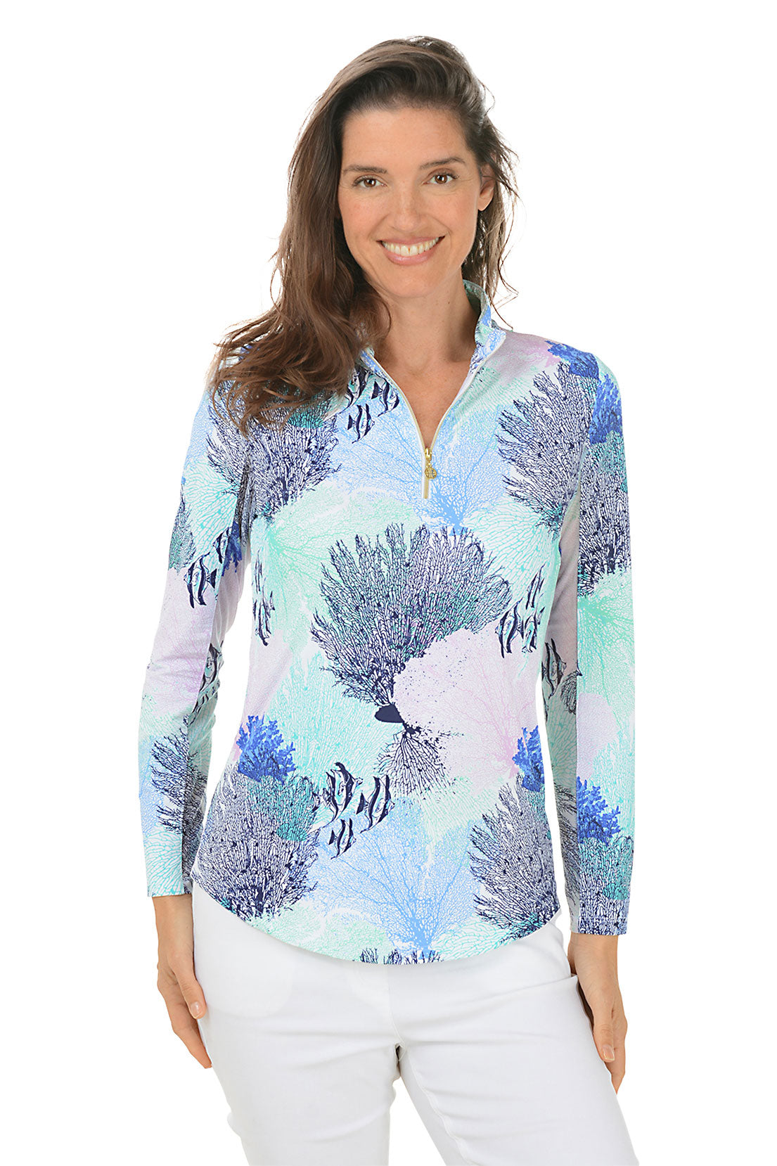 Blue Angelfish Coral UPF50+ Sun Shirt