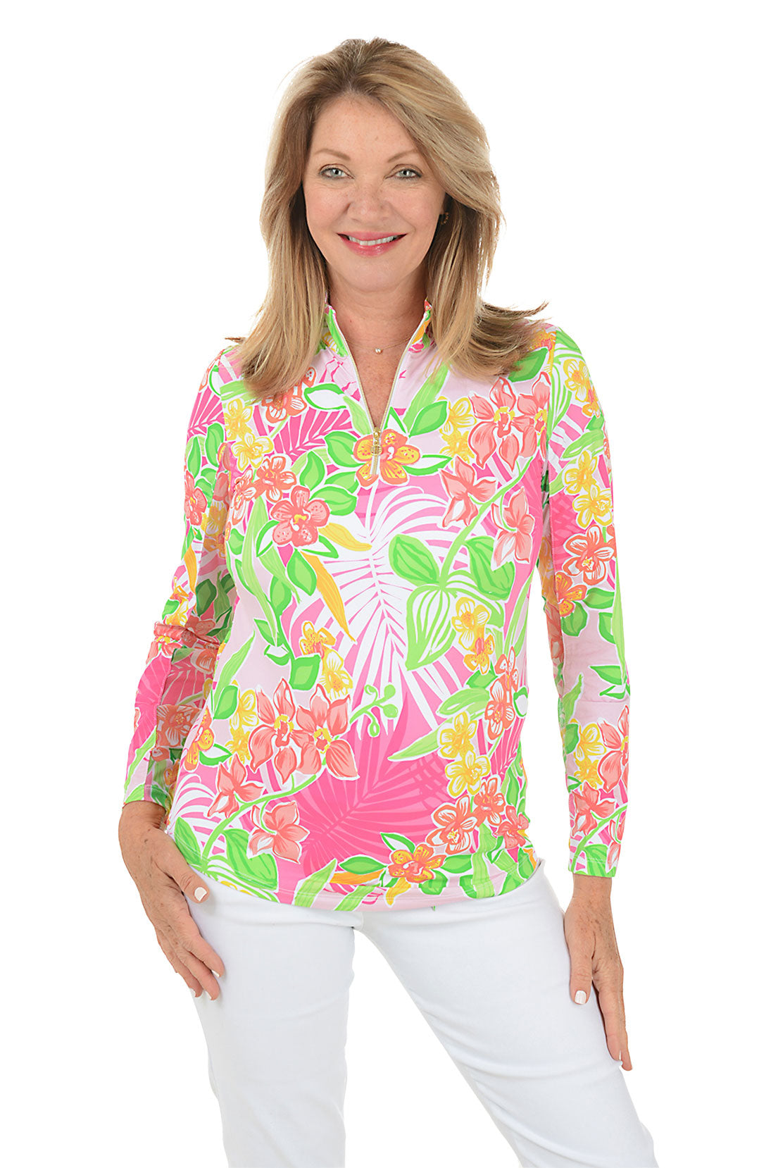 Pink Island Floral UPF50+ Sun Shirt