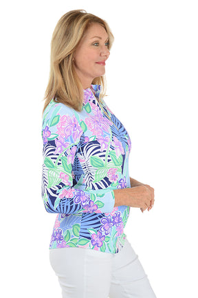 Navy Island Floral UPF50+ Sun Shirt