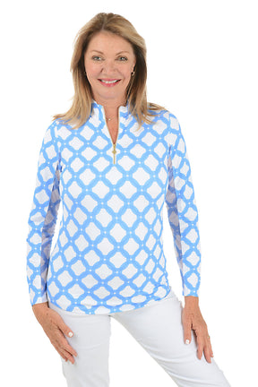 Periwinkle Circle Geo UPF50+ Sun Shirt