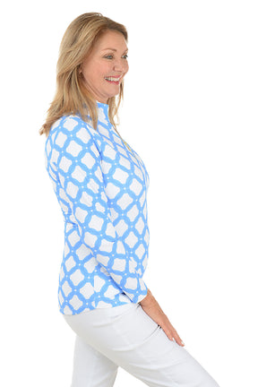 Periwinkle Circle Geo UPF50+ Sun Shirt