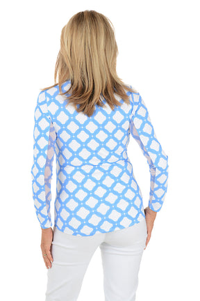 Periwinkle Circle Geo UPF50+ Sun Shirt