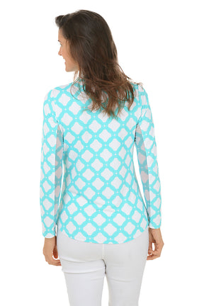 Turquoise Circle Geo UPF50+ Sun Shirt