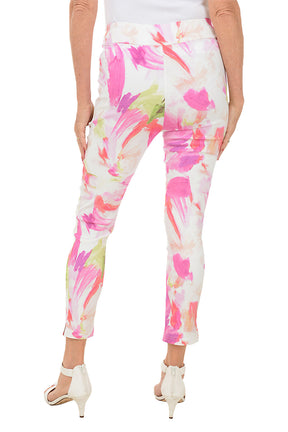 Painted Flowers Pull-On Ankle Pant