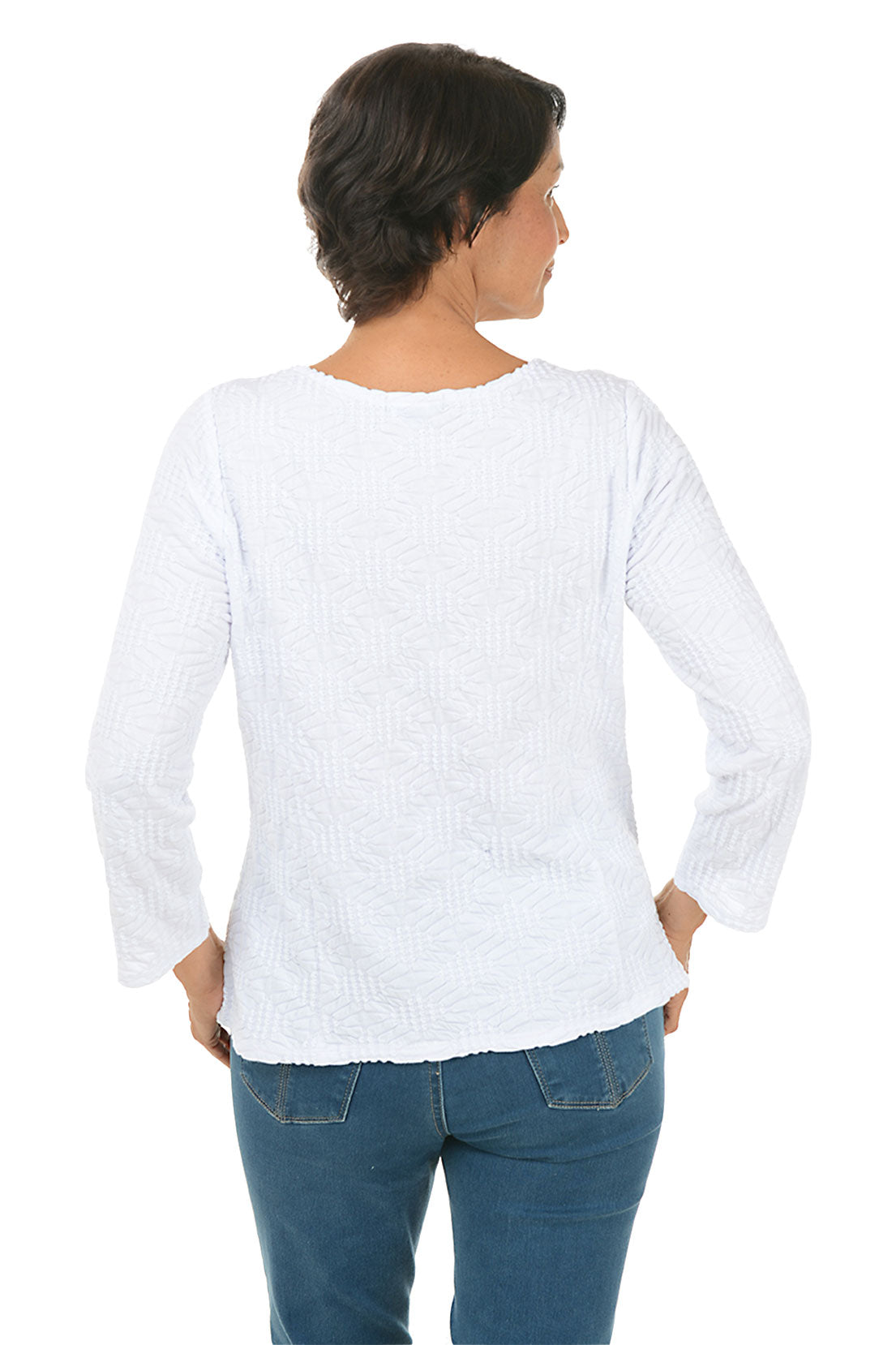 Diamond Textured Boatneck Top