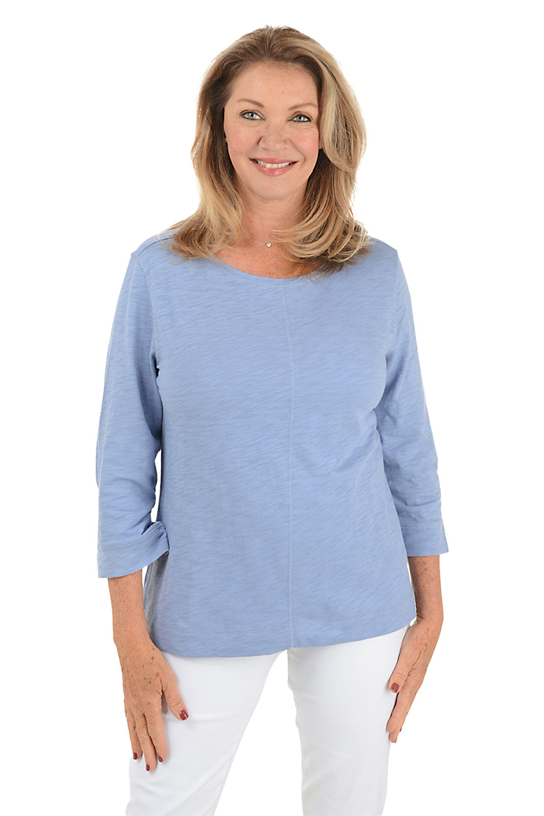 Coverstitch Boatneck Cotton Top