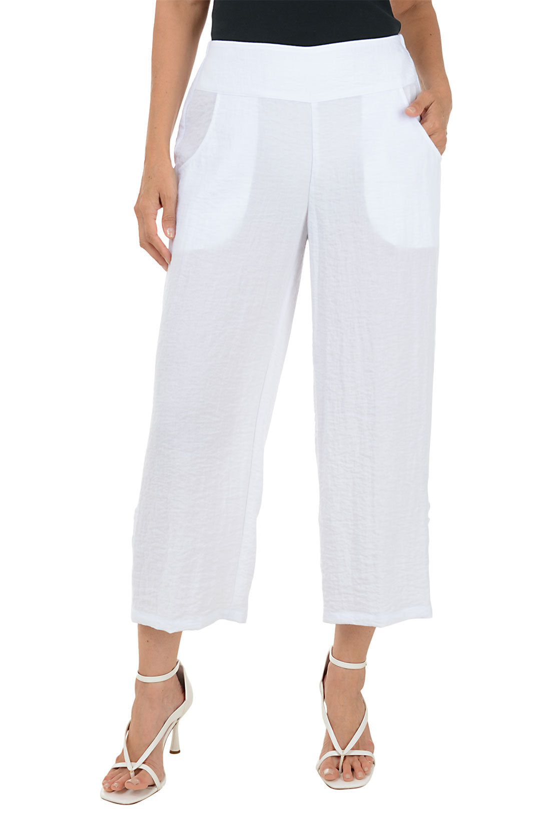 Crinkle Ruched Crop Pant